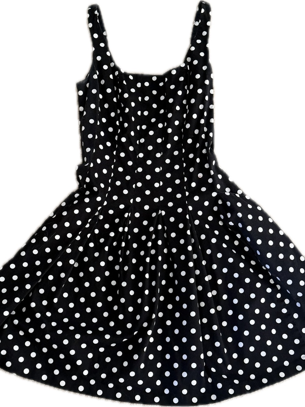 Chaps Black and White Polka Dot Midi Dress | Size 6